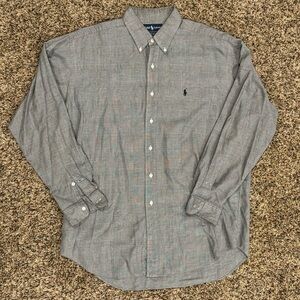Men’s Polo Ralph Lauren Blake Gray Button Up Long Sleeve Dress Shirt - Size L